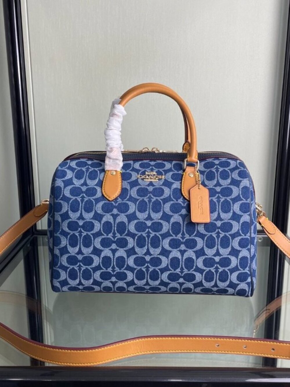 Coach Rowan Large Satchel Bag In Signature Denim Canvas CY699 NWT original Pack